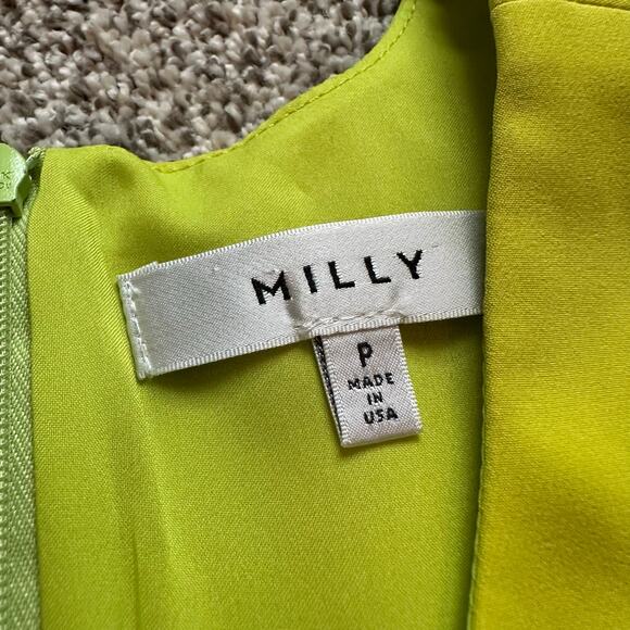 Milly lime green sleeveless high-low tank top size P - Picture 6 of 11
